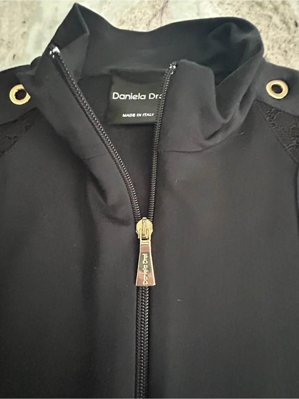 Daniel Drei Italian Black Zip-Front track Jacket